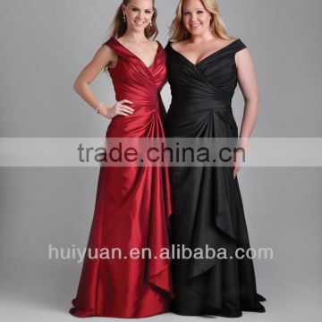 plus size taffeta off shoulder 2014 new design ladies dress