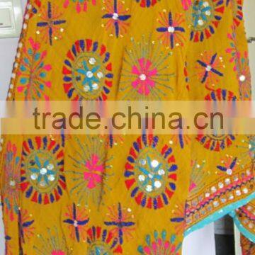 Yellow PHULKARI GEORGETTE DUPATTA SHAWL Stole photo-5
