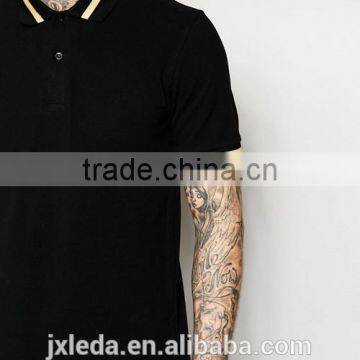 High Quality Casual Fit Men Black Pique Polo Shirt Manufacturer in China photo-3