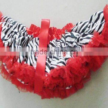Wholesale Girls Zebra Pettiskirt With Hot Pink Chiffon and Bowknot,girls Fashion Tutu Skirt photo-2