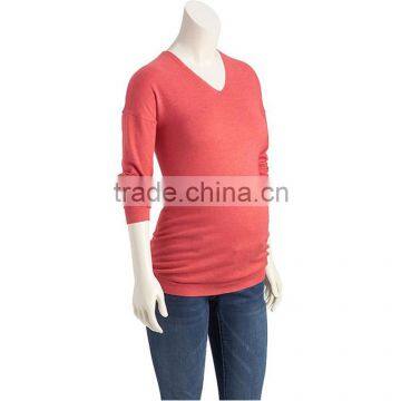 Organic Cotton v Neck Maternity t Shirts Maternity Clothing Wholesale photo-5