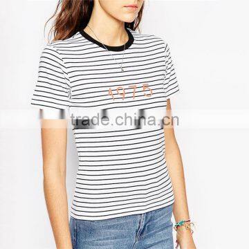 1975 Printed Black and White Striped t Shirt Producer From China photo-2