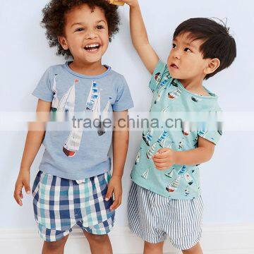 YE9990 summer short sleeve t-shirt boys set children set