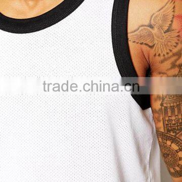 Plain White Stringer Mens Tank Tops Wholesale photo-3