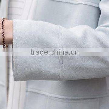 New Fashion Suede Jacket Long Coat for Ladies Women's Long Washed Elegant Coat photo-5