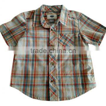 2017 New Model Cotton Plaid Button-Front Kids Boys Casual Shirts photo-3
