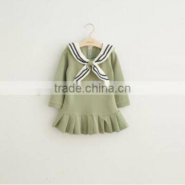 Custom Wholesale Cute Baby Girl Navy Style Children/baby Long Sleeve Half Dress photo-4