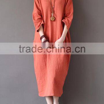 Z&M Korean Cotton Linen Dress Linen Dress Girls Summer Dress photo-6