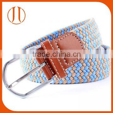 Blue and white intersect Cotton Pin buckle webbing weaving fabric strap belt