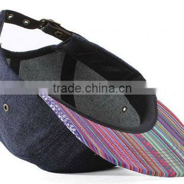 Leather Patch Make Custom Jean 5 Panel Strap Back Hat photo-4