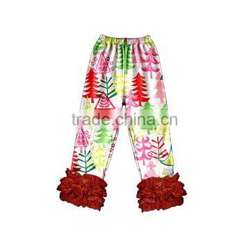 Wholesale Giggle Moon Latest Design Fall Winter Children Christmas Girls Cotton Triple Ruffle Pants photo-2