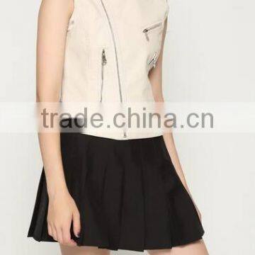 Runwaylover EY1050C 2017 Ladies Fashion Sleeveless Pu Jackets