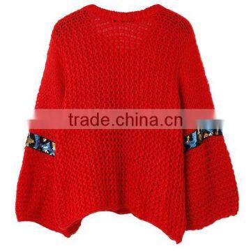 M1212 Runwaylover 2016 Latest Design Fashion Ladies Sequin Cartoon Girl Star Pattern Knitted Sweater photo-2