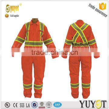 hi vis orange csa standard safety fire resistant 100% cotton coverall coverall