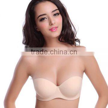 Nylon Push up Popular Invisible Bra in Stock photo-4