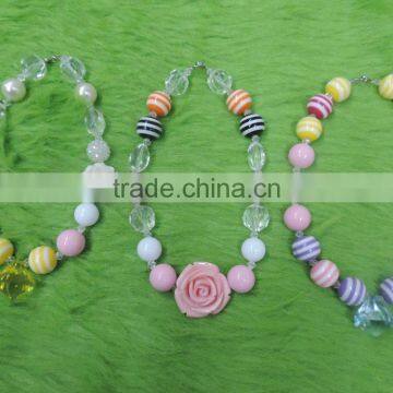 Children Boutique Necklace Flower Pearl Colorful Necklace Baby Girl Party Necklace
