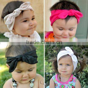 Solid Color Bow Style Cotton Kids Headband, Kids Cotton Fabric Headband photo-2