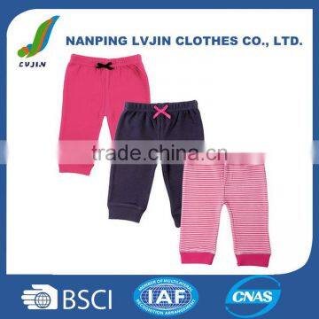 100%Cotton Material and Girls Gender High Quality Baby Girls' 3 Pack Pants,baby trousers wholesale price