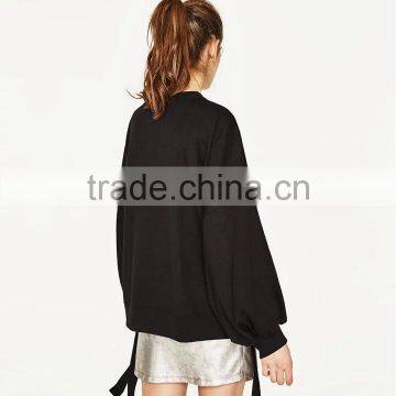 Womens Pullover Black Buckle Cool Hoodies Oversized Sweatshirts photo-2