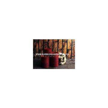 Decorative Flameless LED Pillar Candles With Real Wax In Red , Distressed Finish