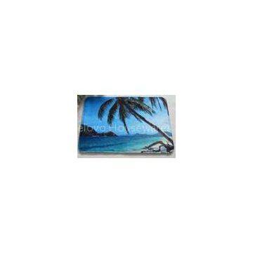 Blue Anti slip water absorbing floor mats for Kitchen / living room , Coconut Tree Pattern