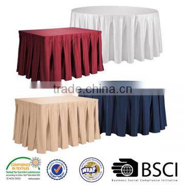 100%polyester jersey stretch box pleats table skirting party polyester plisse table skirting