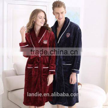 100% POLYESTER WOMEN'S THERMAL CORAL FLEECE BATHROBE