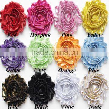 Factory direct sales aliepress flash Chiffon Flower Headband ring hoop children DIY accessories