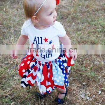 Stripe&star baby clothes wholesale price skirt set july 4th clothing sets children clothes clothing sets