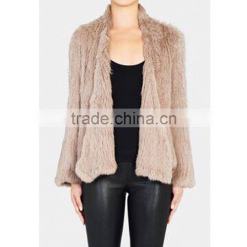 SJ020-01 Showroom Factory Sale Rabbit Fur Overcoats/Fashionable Girl Fur Coats