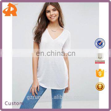 cheap bulk lady v neck T-shirt oem blank sport t-shirt