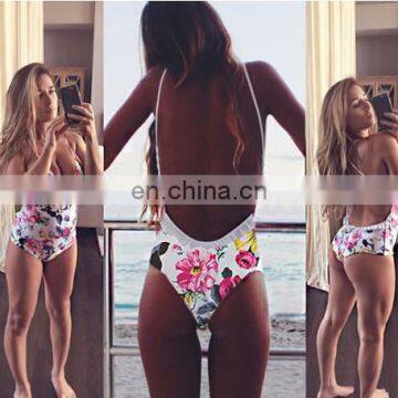 top sale beautiful flower one pieces summer bikini backless bikini