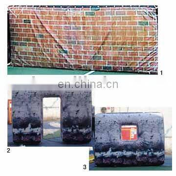 Outdoor sport game inflatable paintball bunkers inflatbable wall with door