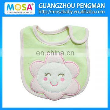 Wholesale Green High Quality Water-proof Sunflower Pattern Baby Girl Burp Cloths