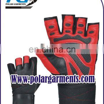 Leather Wrist Support Weight Lifting Fitness gloves