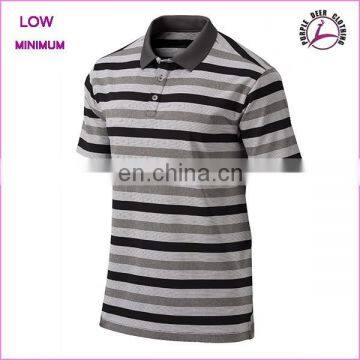 Mens high quality golf polo shirt custom striped polo tshirt