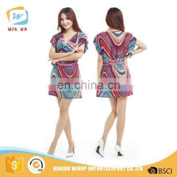 2016 new design polyester spandex ladies office wear dress dresses made in China OEM
