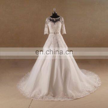 Latest wedding gown designs bridal gown full sleeve wedding dress