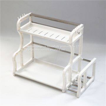 Household Kitchen Organizer Shelf Corner Storage Rack 2 Layers photo-4