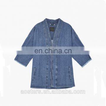 custom denim shirts frayed edges kimono jacket mens life jacket oem oed service