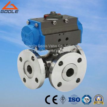 Piston Type Pneumatic L Port Three Way Ball Valve (GZSHL)