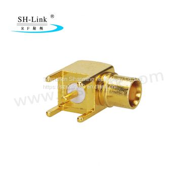 Radio frequency coaxial connector MCX female head bending four corner seat manufacturers direct (MCX-KWE)