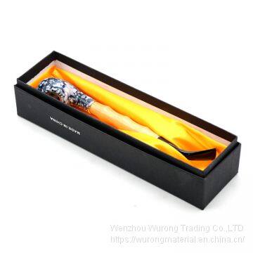 235mm Length Wooden Resin Medium Tobacco Pipe With Small Porcelain Head and Bamboo Joint Tube for Smoking photo-5