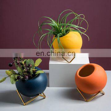 European Square Creative Metal Desktop Plant Pot Stand Flower Rack Succulent Plant Pot photo-2