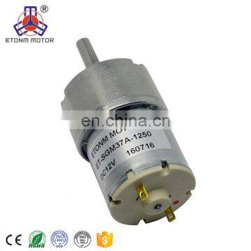 Good quality ASLONG 12-1600rpm high torque ET-SGM37-A 12v 100rpm dc gear motor electric motor with reduction gear