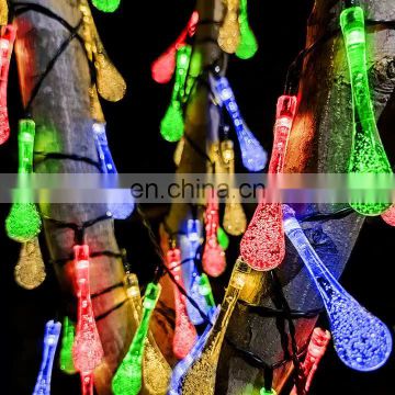 20 Led Waterproof Water Drop Decoration Solar String Light Christmas Led String Lights For Outdoor Use