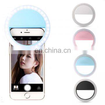 Wholesale Portable Rechargeable Small Selfie Ringlight Cellphone Camera Fill-in Ring Light
