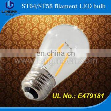 Langma 4W 6W 8W Retro Screw E27 E26 AC110V AC230V Vintage Edison Filament Light Bulb ST64 St58 Led CE/Rohs/UL Certified photo-3