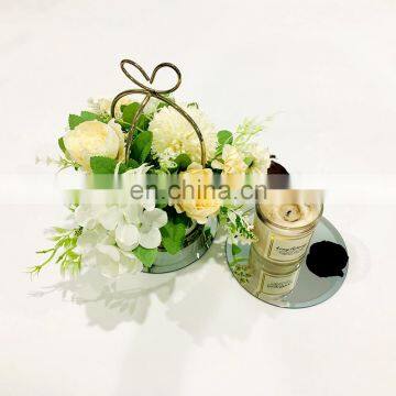 popular mirror candle plate/mirror tray centerpieces table decoration