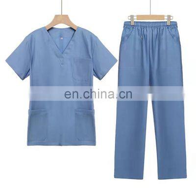 Hospital clinic surgical short sleeves unisex isolation washable Scrubs Medical Nurses Uniform Suits